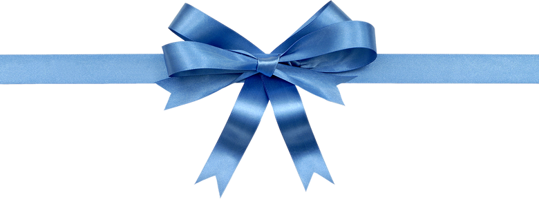 Blue gift ribbon and bow